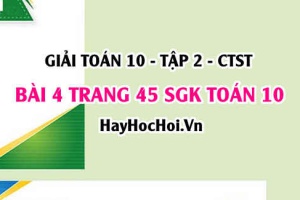 Giải bài 4 trang 45 Toán 10 tập 2 SGK Chân trời sáng tạo